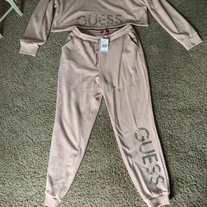 Brand new blush pink Guess bling sweat set